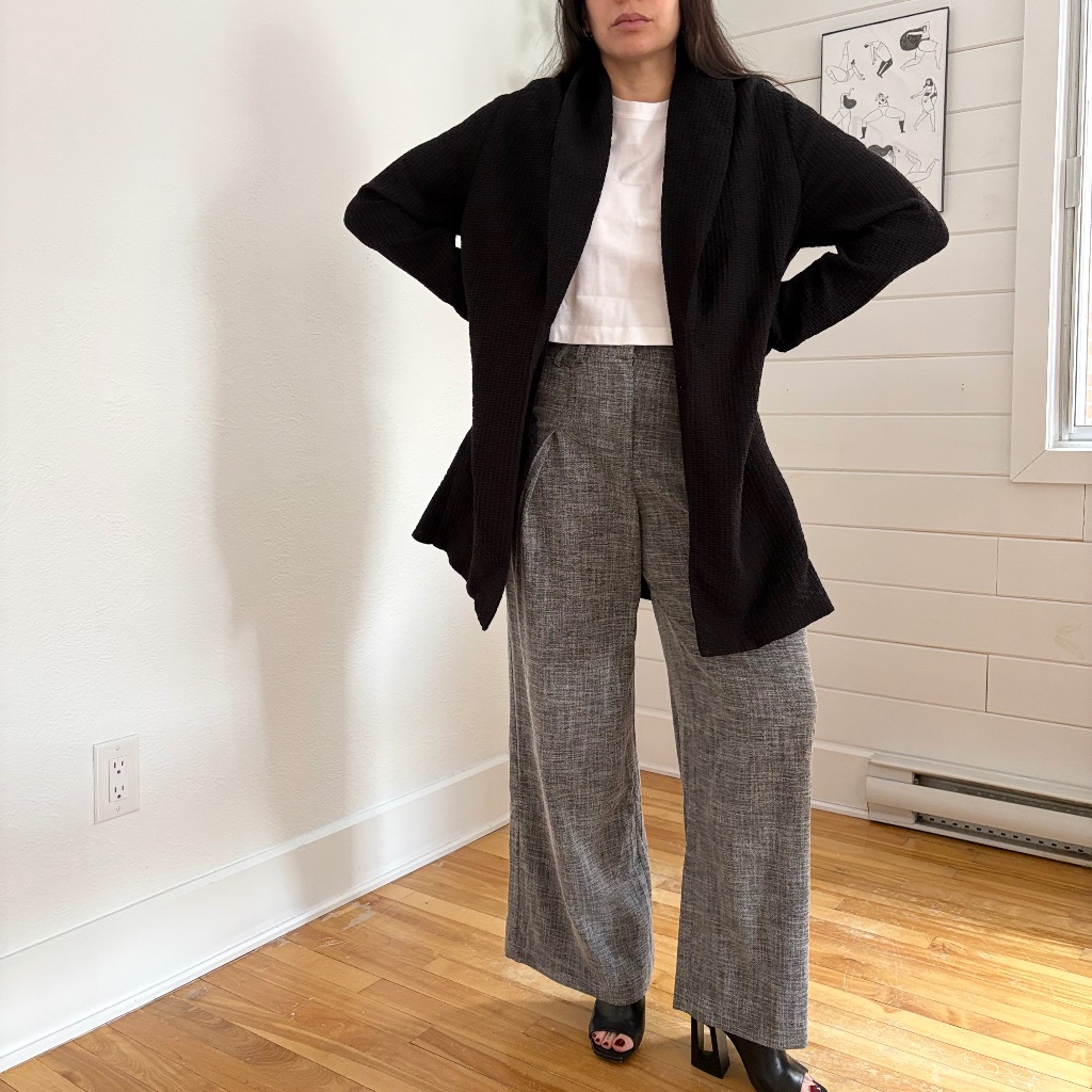 Eileen Fisher Open Front Waffle Cardigan